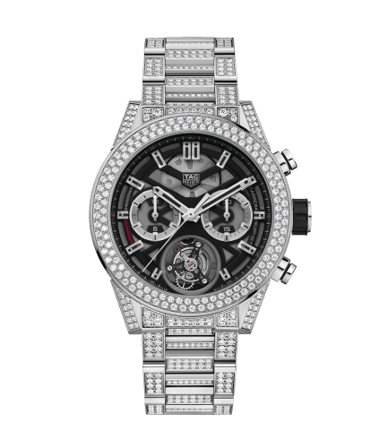 TAG Heuer Carrera Calibre Heuer 02T 45 Chronograph Tourbillon Titanium / Stainless Steel / Diamond / Bracelet